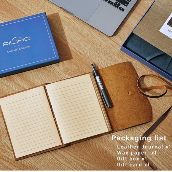 Ailihu‎ Brown Leather Notebook Journal - Picture 2 of 9